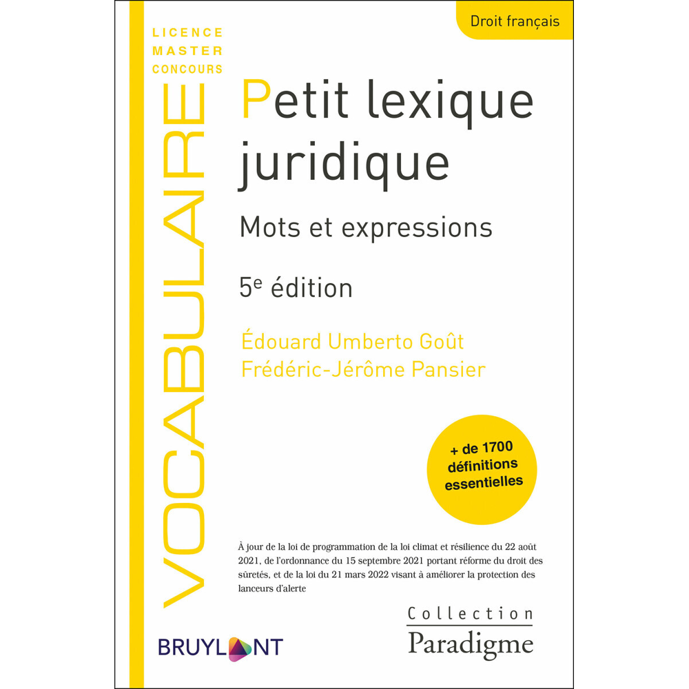 Petit lexique juridique (Broché)