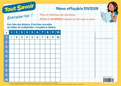 Mémo effaçable Division (Broché)