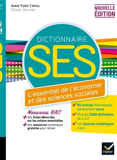 Dico SES - Dictionnaire d'économie et de sciences sociales - Ed. 2020 (Broché)