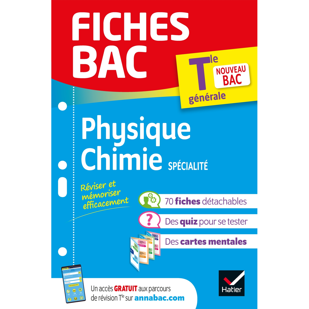 Fiches bac Physique-Chimie Tle (spécialité) - Bac 2024 - nouveau programme de Terminale (Poche)