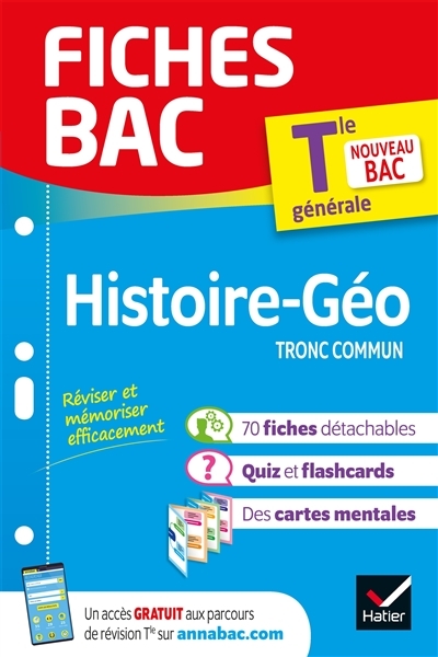 Fiches bac Histoire-Géographie Tle - Bac 2024 - nouveau programme de Terminale (Poche)