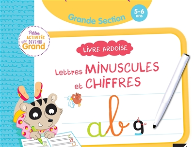Livre ardoise - Lettres minuscules et chiffres GS (Cartonné)