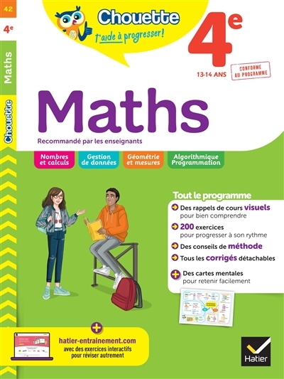 Maths 4e - cahier de révision et d'entraînement (Broché)