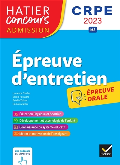 Epreuve d'entretien - CRPE 2023- Epreuve orale d'admission (Broché)