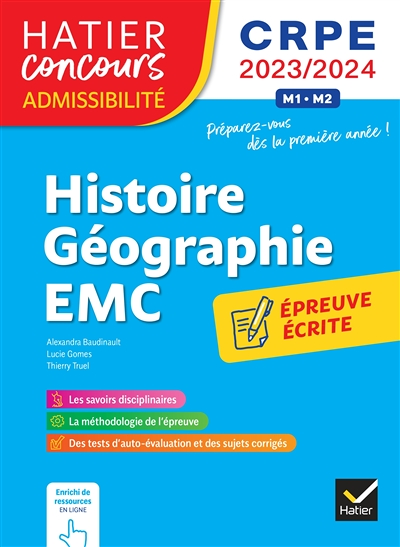 Histoire-Géographie-EMC- CRPE 2023-2024 - Epreuve écrite d'admissibilité (Broché)