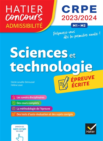 Sciences et Techno - CRPE 2023-2024 - Epreuve écrite d'admissibilité (Broché)