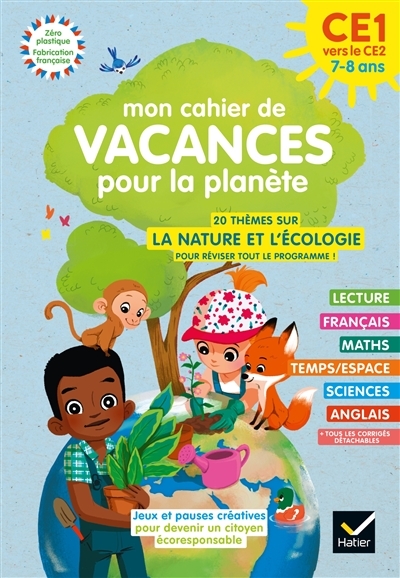 Mon cahier de Vacances pour la planète 2023 du CE1 au CE2 7/8 ans (Broché)