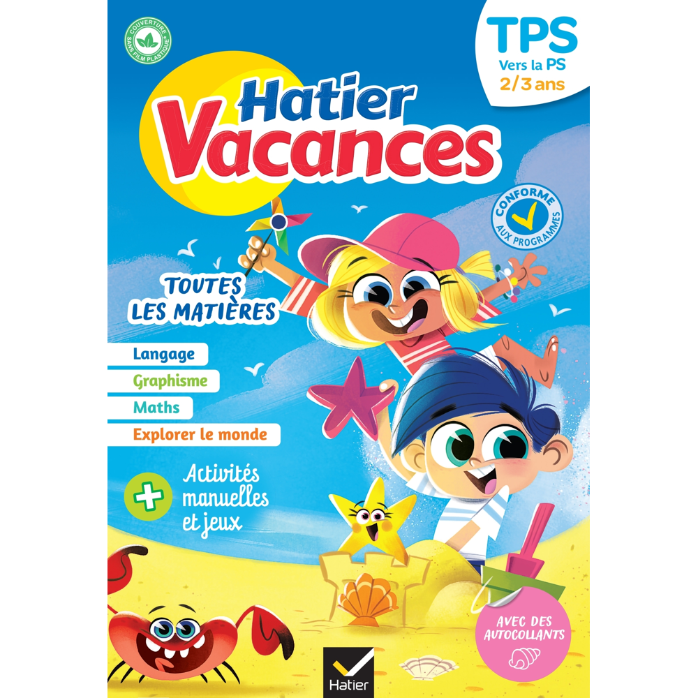 Cahier de vacances 2023 de la Toute Petite section vers la Petite section 2/3 ans - pour réviser son