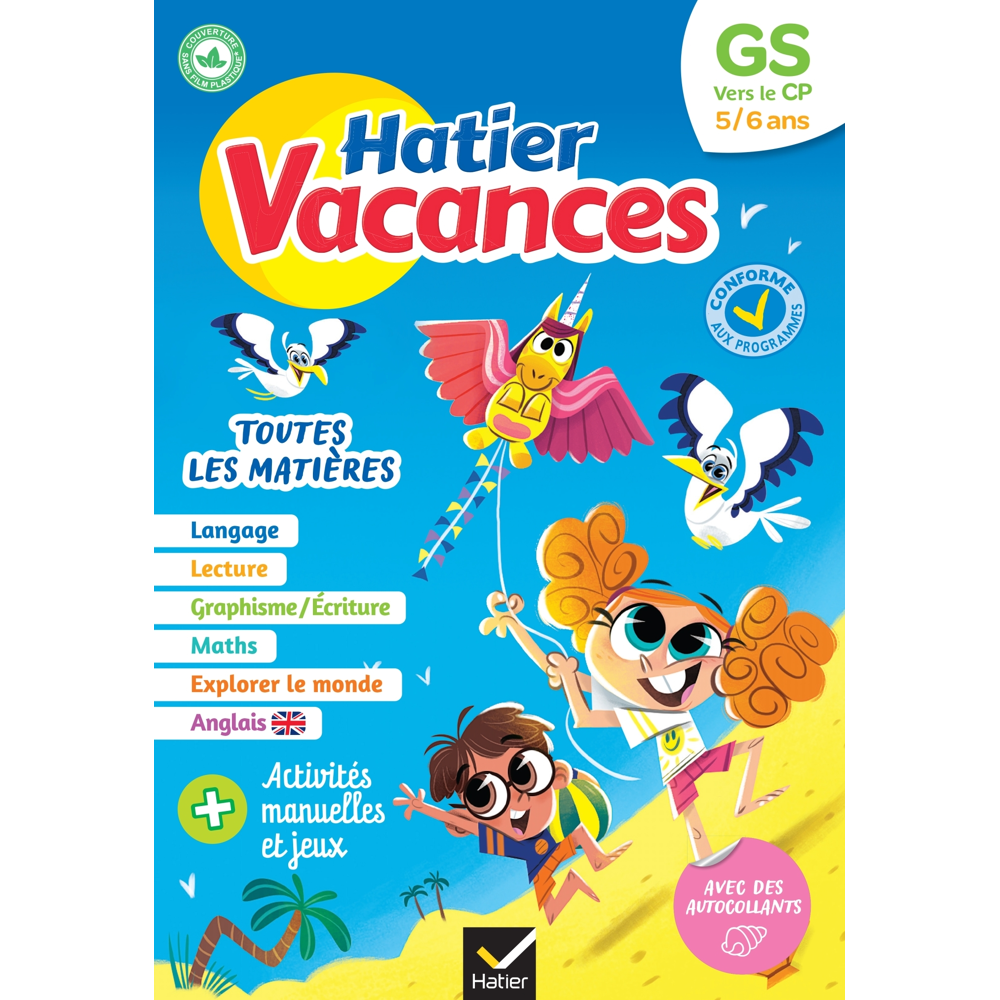Cahier de vacances 2023 de la Grande section vers le CP 5/6 ans - pour réviser son année dans toutes