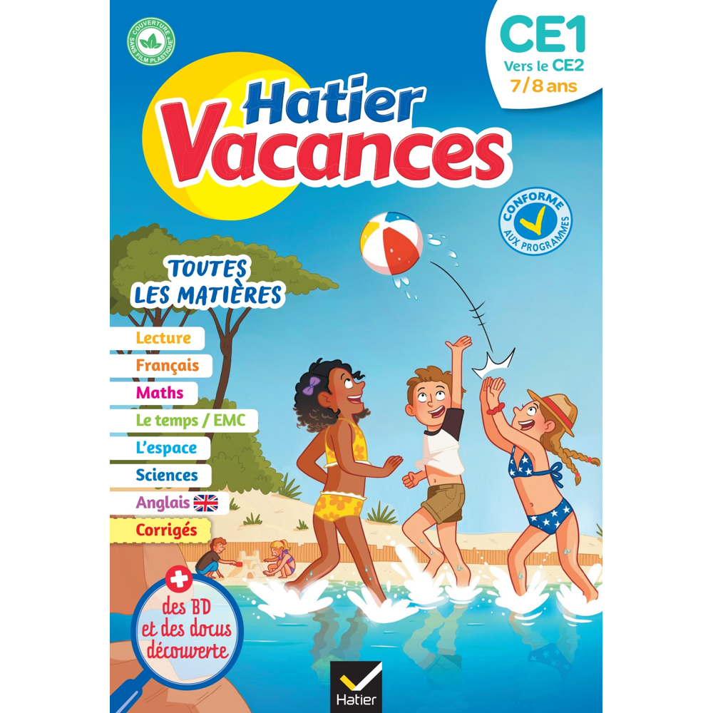 Cahier de vacances 2023 du CE1 vers le CE2 7/8 ans - pour réviser son année dans toutes les matières