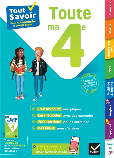 Tout savoir 4e - Tout en un - cours, méthodes et exercices dans toutes les matières (Broché)