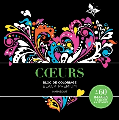 Bloc de coloriage Black Premium - Coeurs (Broché)