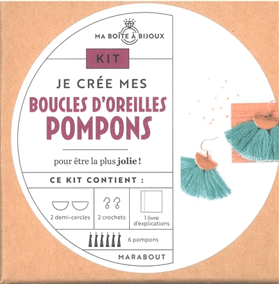 Kit je crée mes boucles d'oreilles pompons (Coffret)