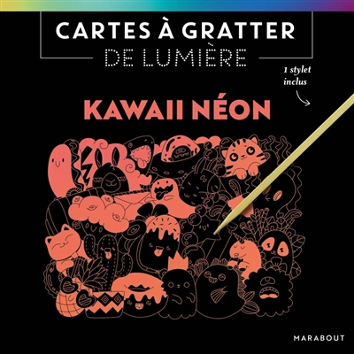 Cartes à gratter de lumière - Kawaii néon (Broché)