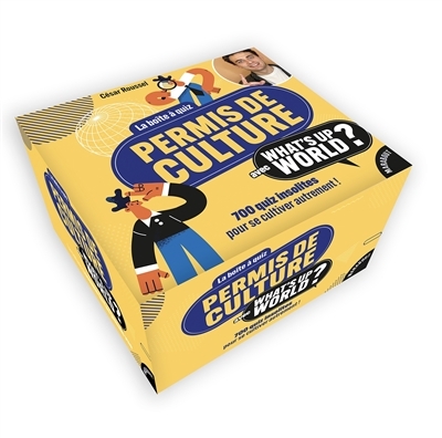La boîte Permis de Culture avec What's up world? - 700 quiz insolites pour se cultiver autrement (Co