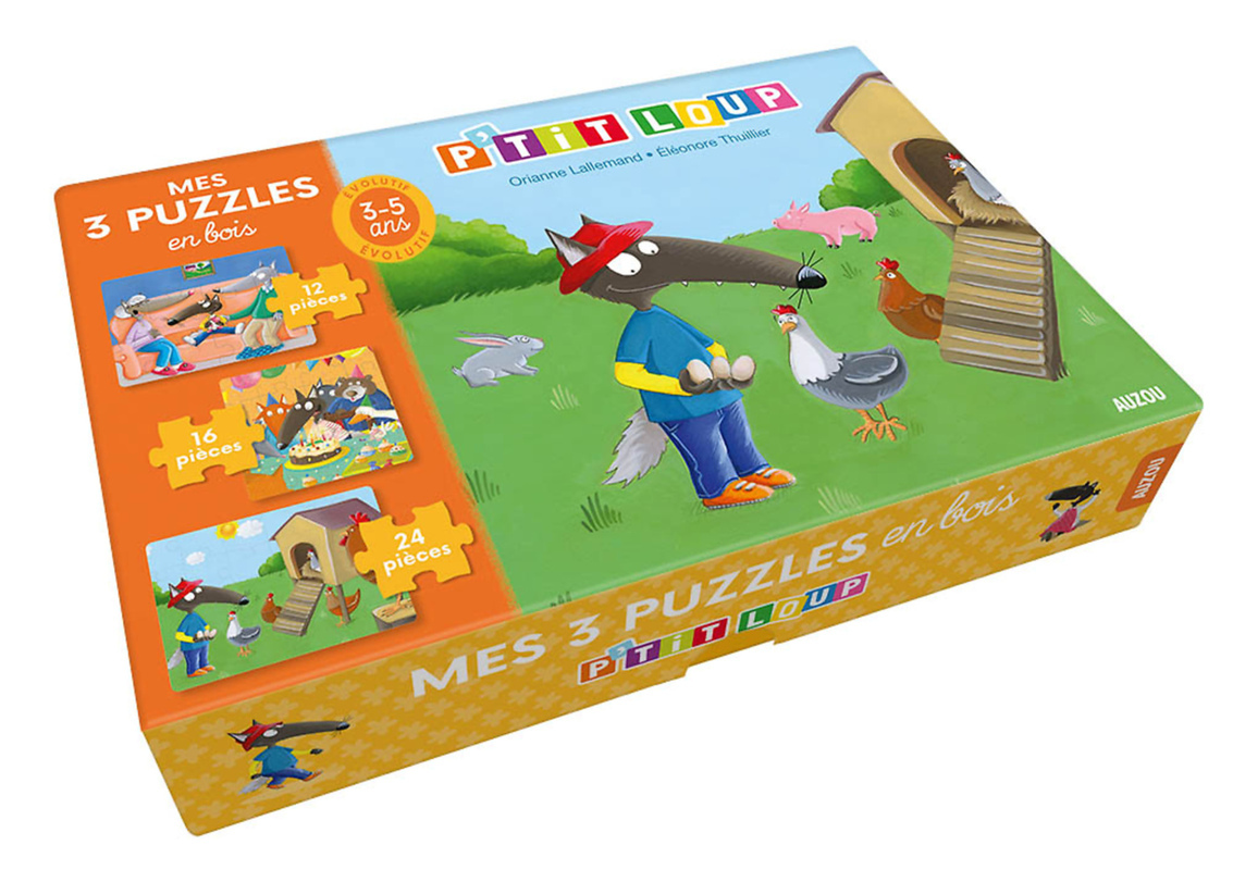 P'tit loup - puzzle en bois (Coffret)