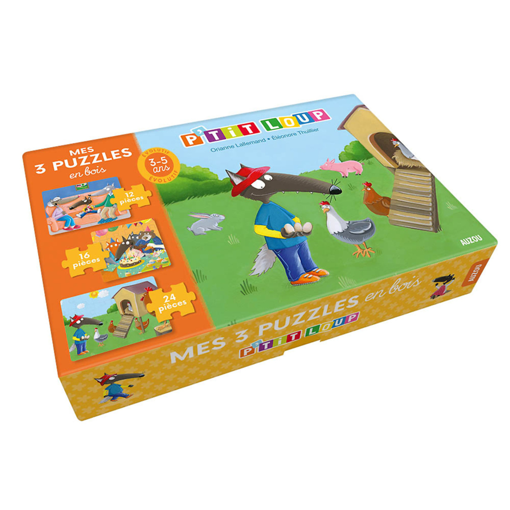 P'tit loup - puzzle en bois (Coffret)