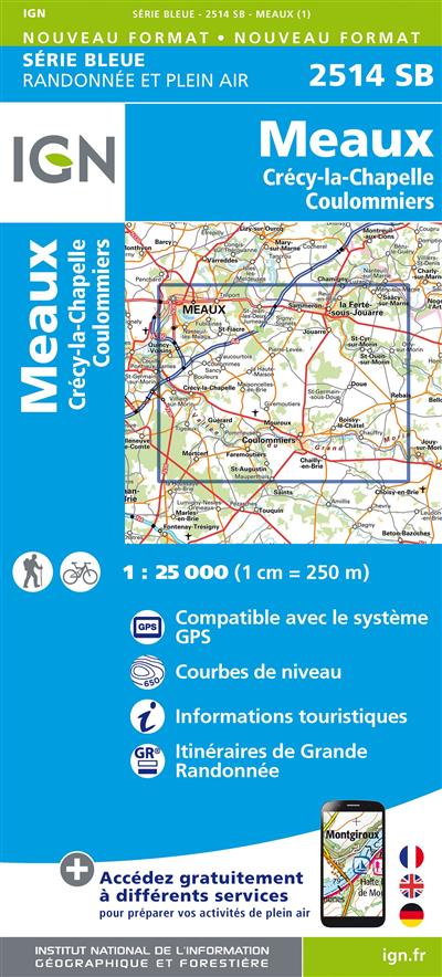2514SB MEAUX CRECY-LA-CHAPELLE COULOMMIERS (Carte)