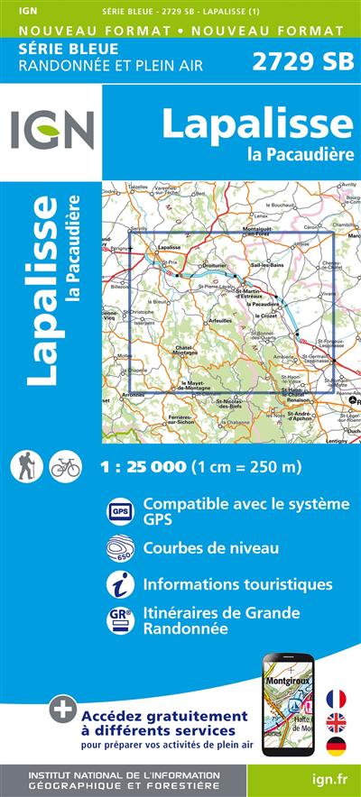 2729SB LAPALISSE LA PACAUDIERE (Carte)