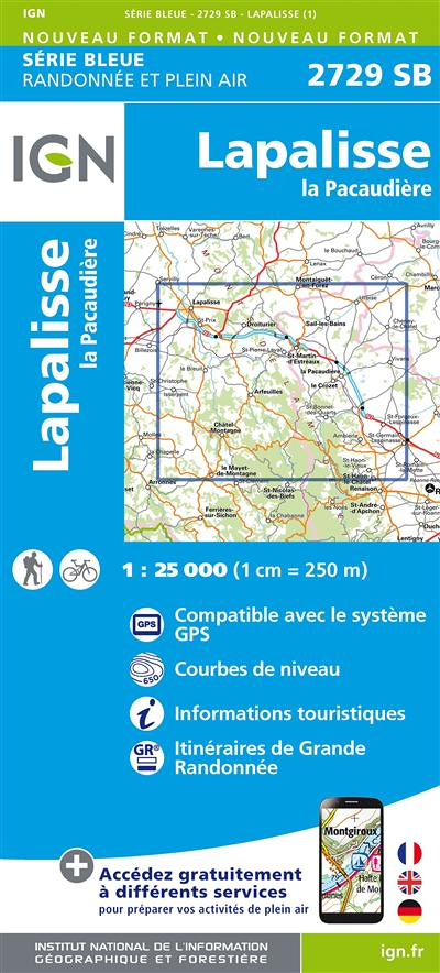 2729SB LAPALISSE LA PACAUDIERE (Carte)