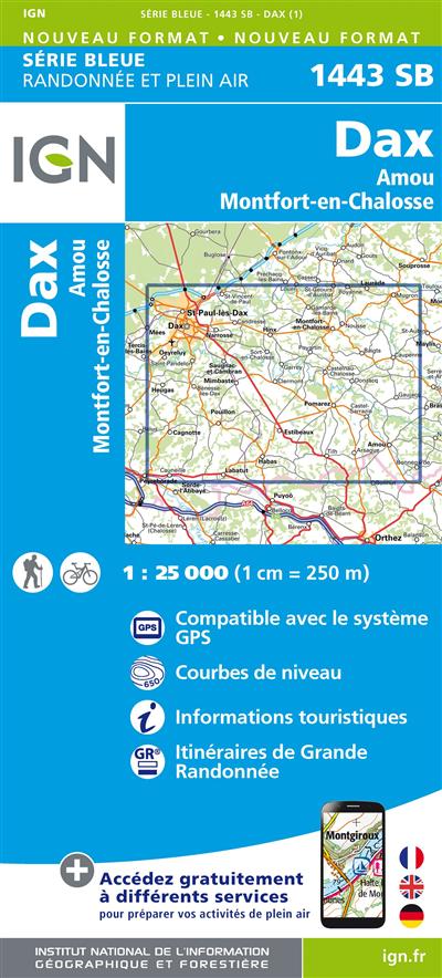 1443SB DAX AMOU MONTFORT-EN-CHALOSSE (Carte)
