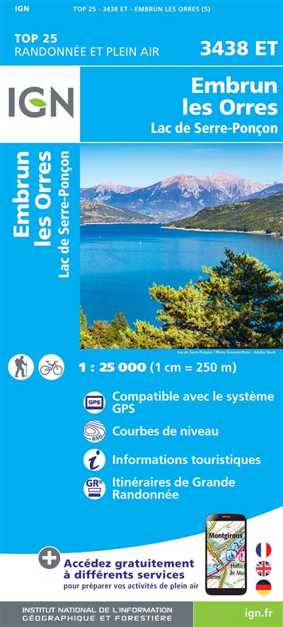 3438ET EMBRUN LES ORRES LAC DE SERRE-PONCON (Carte)