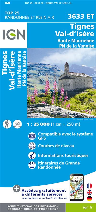 3633ET TIGNES - VAL D'ISERE HTE MAURIENNE-PN DE LA VANOISE (Carte)