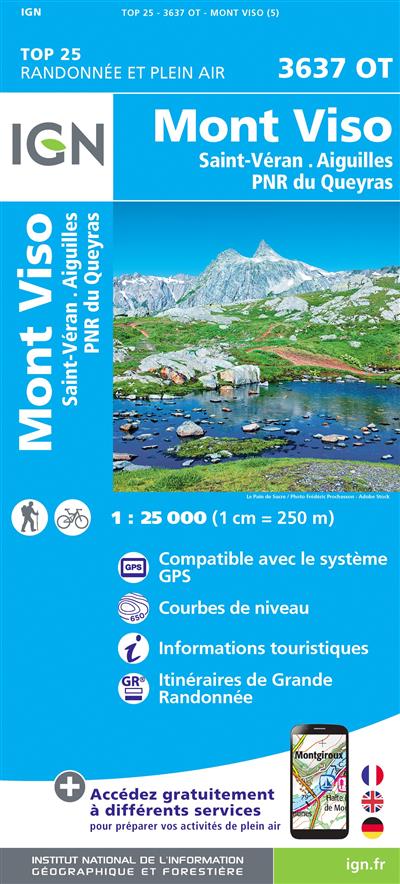 3637OT MONT VISO ST-VERAN AIGUILLES PNR DU QUEYRAS (Carte)