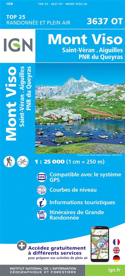 3637OT MONT VISO ST-VERAN AIGUILLES PNR DU QUEYRAS (Carte)