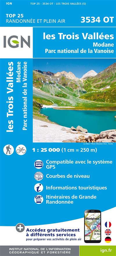 3534OT LES TROIS VALLEES, MODANE PN DE LA VANOISE / RECTO (Carte)