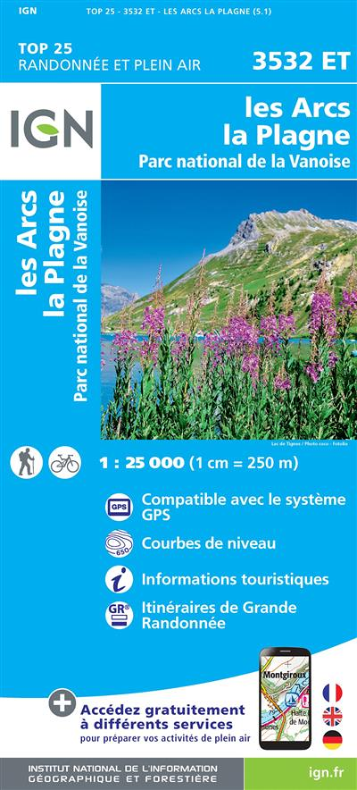 3532ET LES ARCS - LA PLAGNE PN DE LA VANOISE (Carte)