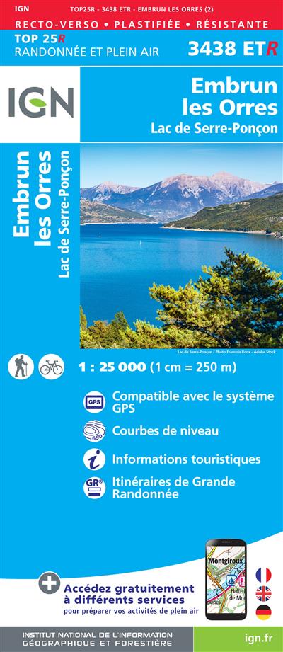 3438ETR EMBRUN - LES ORRES LAC DE SERRE PONCON - RESISTANTE (Carte)