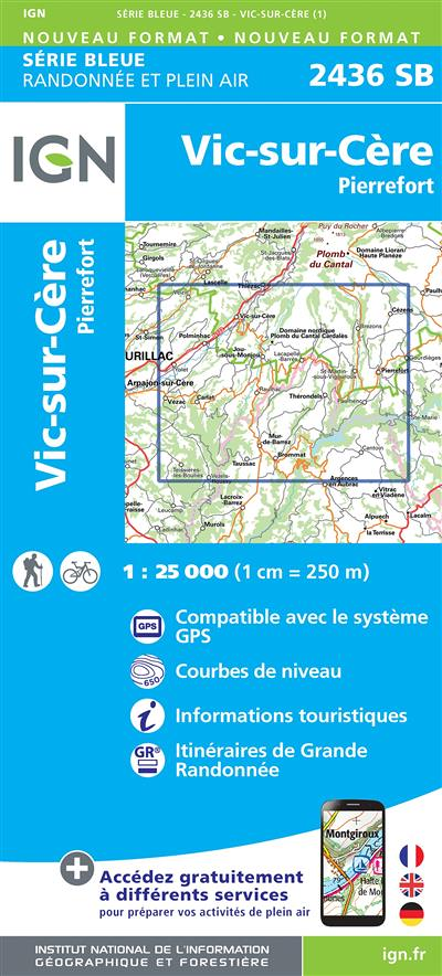 2436SB VIC-SUR-CERE-PIERREFORT (Carte)