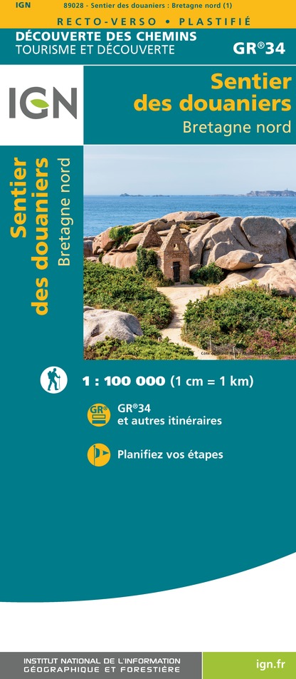LE SENTIER DES DOUANIERS BRETAGNE NORD- GR34 (Carte)