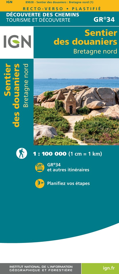 LE SENTIER DES DOUANIERS BRETAGNE NORD- GR34 (Carte)