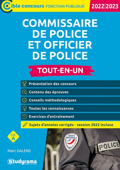 Commissaire de police et officier de police – Tout-en-un (Catégorie A – Concours 2022-2023) (Broché)