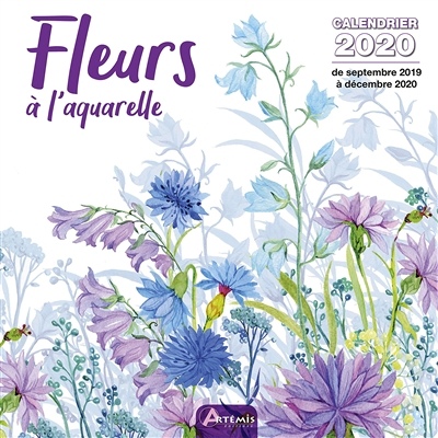Fleurs à l'aquarelle : calendrier 2020 : de septembre 2019 à décembre 2020 (Broché)