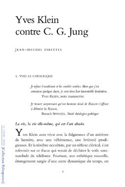 Yves Klein Contre C.G.Jung (Broché)