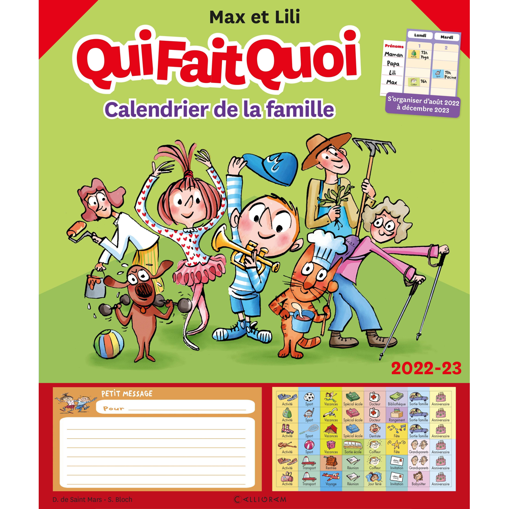 Calendrier de la famille Max et Lili 2022-2023 (Blister)