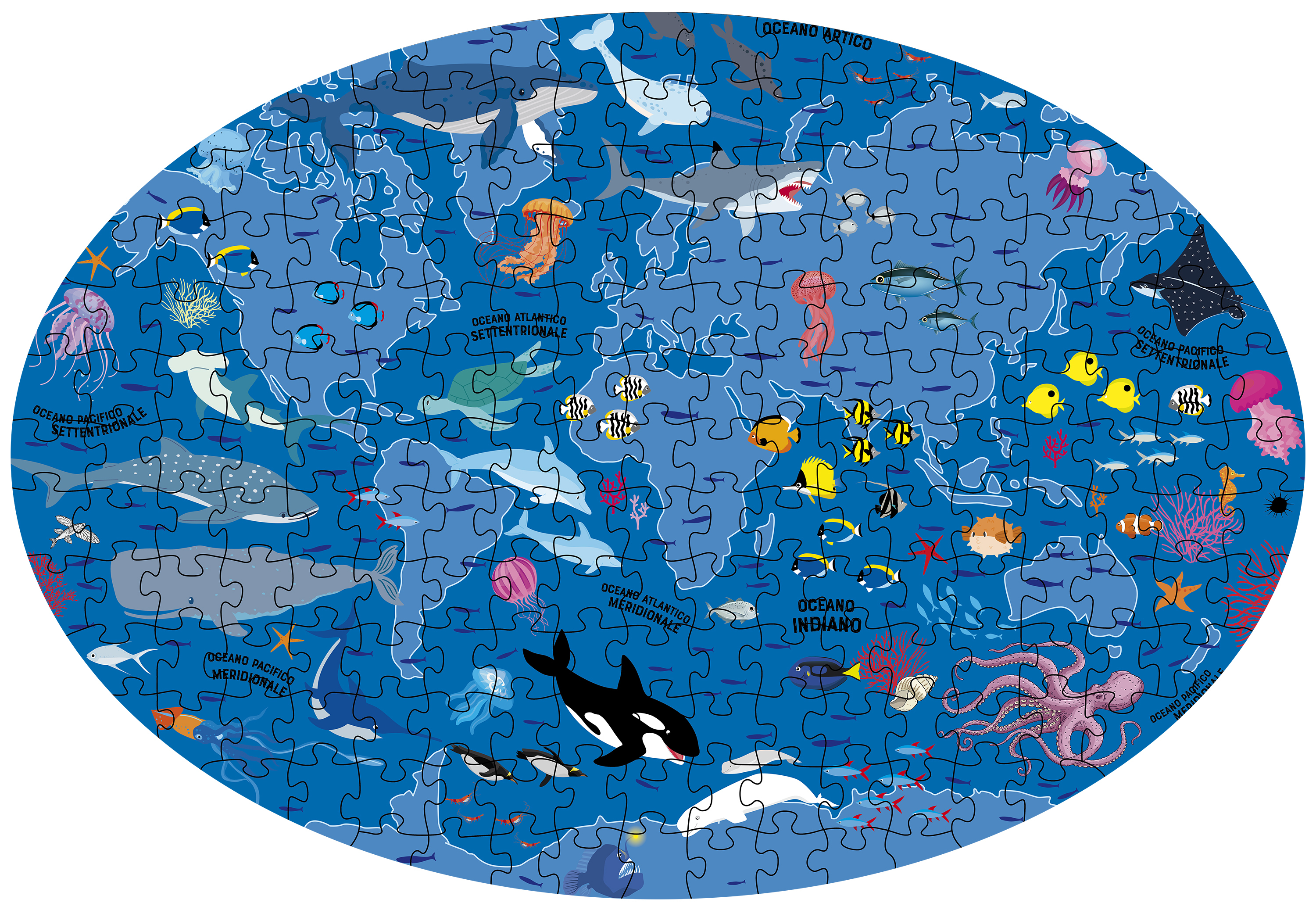 Voyage, découvre, explore - La mer - Puzzle ovale 205 pièces (Jeunesse)