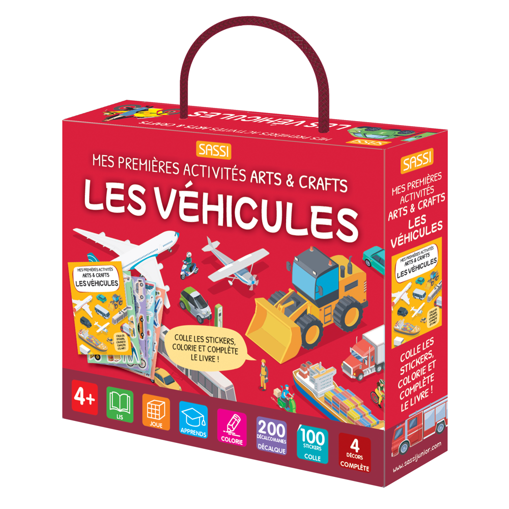 Mes premières activités arts & crafts. Les véhicules - Colle les stickers, colorie et complète l