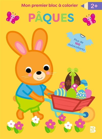 Bloc à colorier avec autocollants Pâques (Broché)