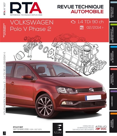Revue technique automobile - Numéro 807 : Volkswagen Polo V phase 2 (Revue)