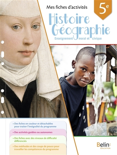 Mes fiches d'activités Histoire Géographie EMC 5e (Broché)