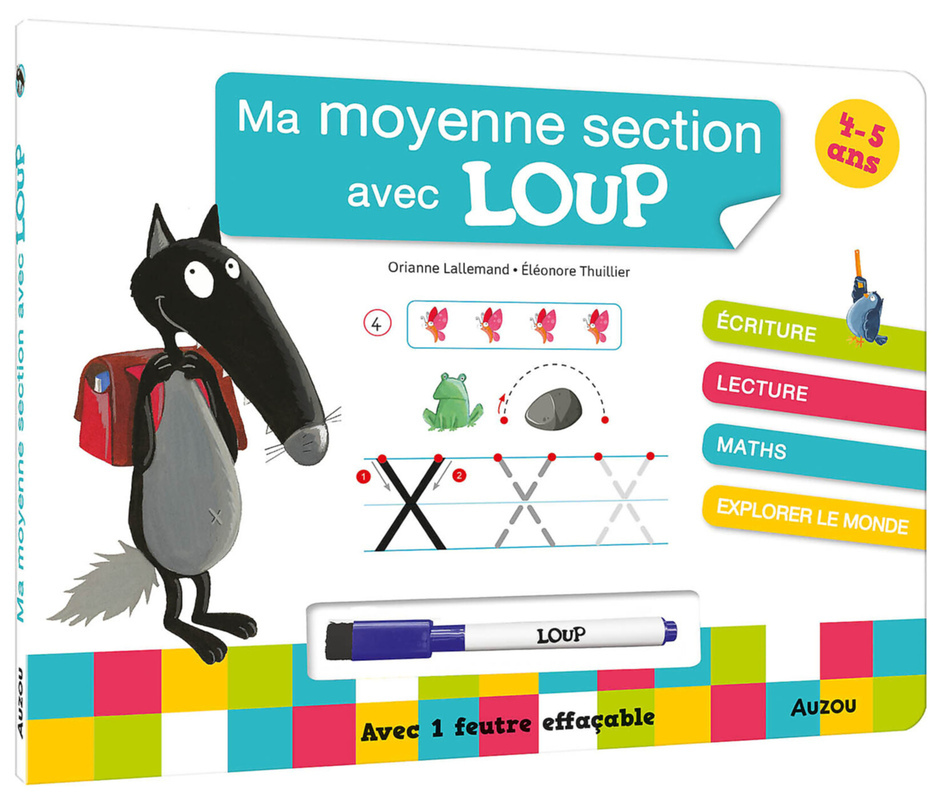 MA MOYENNE SECTION AVEC LOUP - LIVRE-ARDOISE (Cartonné)